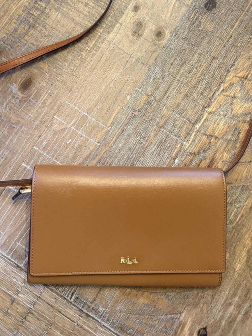 Lauren Ralph Lauren clutch/crossbody - (Carmel color)